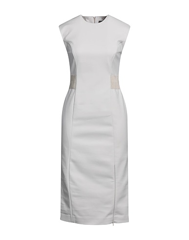 LORENA ANTONIAZZI Midi dress Light grey 48% Cotton, 45% Polyamide, 7% Elastane