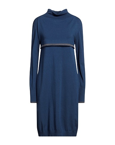SIMONA CORSELLINI Midi dress Navy blue 70% Viscose, 30% Polyester
