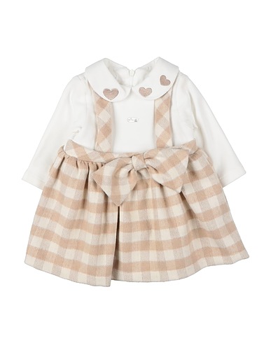 LE BEBÉ Baby dress Beige 94% Cotton, 6% Elastane