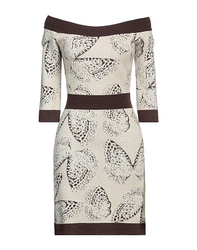 BLUGIRL Short dress Beige 31% Acrylic, 31% Synthetic fibers, 28% Viscose, 10% Wool