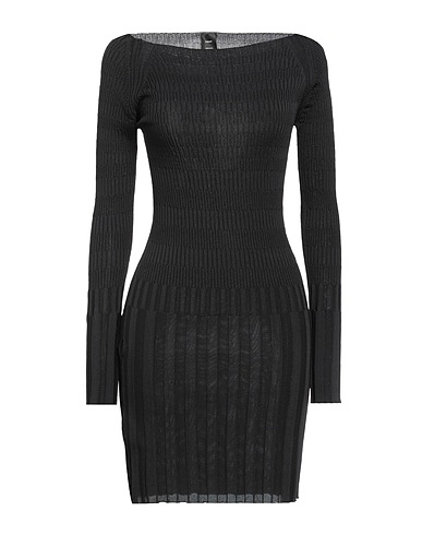 PINKO Short dress Black 65% Viscose, 35% Polyamide, Metallic fiber