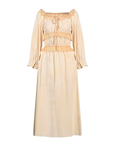 A TENTATIVE ATELIER Midi dress Sand 62% Cotton, 28% Viscose, 8% Other Fibres, 2% Polyamide, Silk