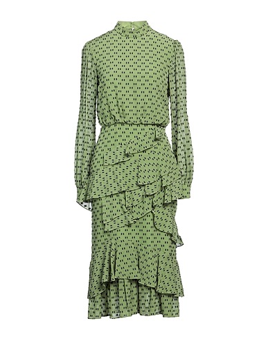 SALONI Midi dress Military green 78% Silk, 22% Polyester