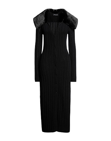 BLUMARINE ひざ丈ワンピース ブラック ウール 55% / カシミヤ 45%