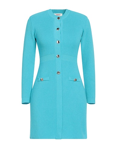 KONTATTO Short dress Turquoise 69% Viscose, 29% Acrylic, 2% Elastane