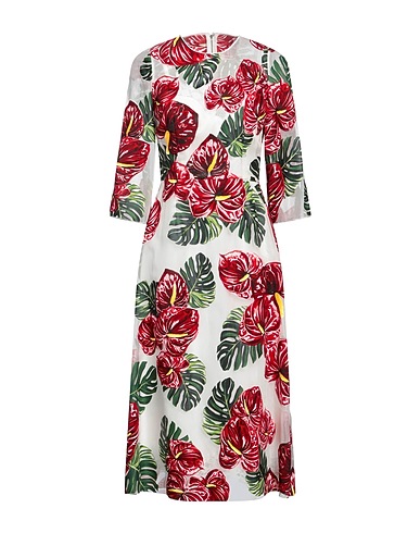 DOLCE&GABBANA Midi dress White 73% Polyamide, 27% Silk