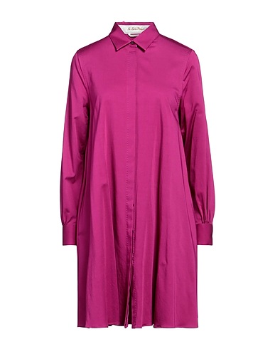 LE SARTE PETTEGOLE Shirt dress Magenta 89% Viscose, 9% Wool, 2% Elastane