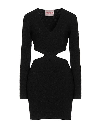 ICEBERG Short dress Black 53% Polyamide, 37% Viscose, 8% Polyester, 2% Elastane