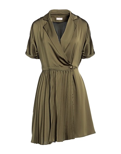 LIU •JO Robe courte Vert militaire 97% Polyester, 3% Élasthanne