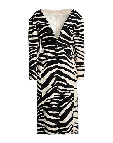 DRIES VAN NOTEN Midi-Kleid Elfenbein 52% Viskose, 24% Baumwolle, 13% Acryl, 6% Polyamid, 5% Polyester