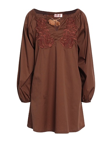 ANIMAGEMELLA Short dress Brown 66% Cotton, 31% Nylon, 3% Elastane