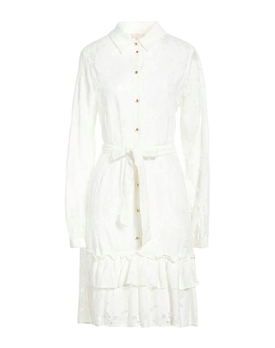 LIU •JO Shirt dress White 70% Cotton, 30% Polyamide