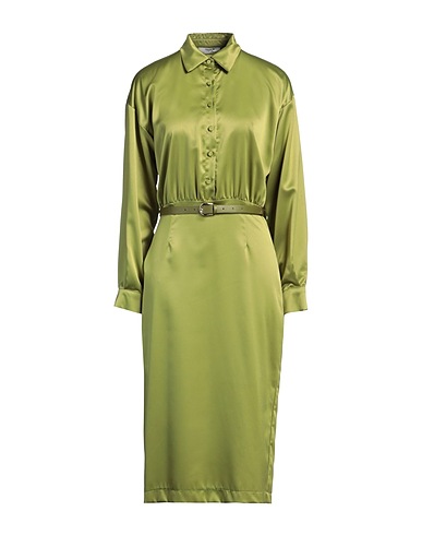 MARYLEY Vestito chemisier Verde lime 100% Poliestere