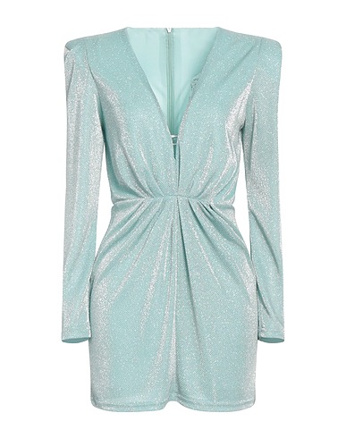 ACTUALEE Short dress Turquoise 87% Polyamide, 7% Metallic fiber, 6% Elastane