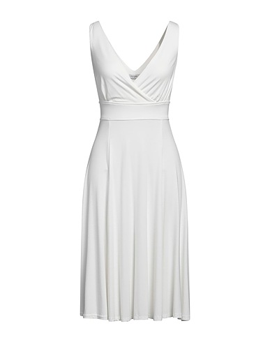 FLY GIRL Midi dress Ivory 96% Viscose, 4% Elastane