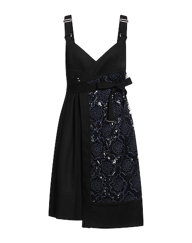 DIESEL BLACK GOLD Midi dress Black 100% Virgin Wool, Polyester, Polyurethane