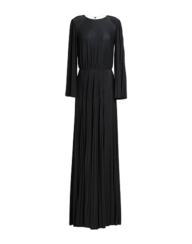 ELISABETTA FRANCHI ロングワンピース・ドレス RED CARPET ブラック レーヨン 63% / ポリエステル 17% / ナイロン 15% / ポリウレタン 5%