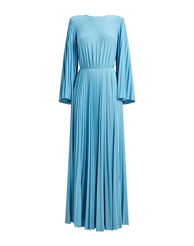 ELISABETTA FRANCHI Robe longue RED CARPET Bleu ciel 63% Viscose, 17% Polyester, 15% Polyamide, 5% Élasthanne
