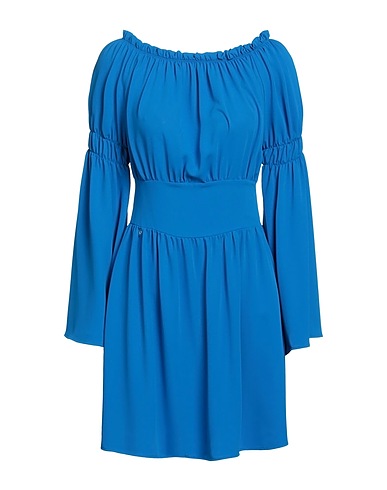 KONTATTO Short dress Bright blue 100% Polyester