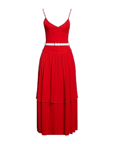 VICTORIA BECKHAM Midi dress ROSSO 100% Viscose, Soft Leather