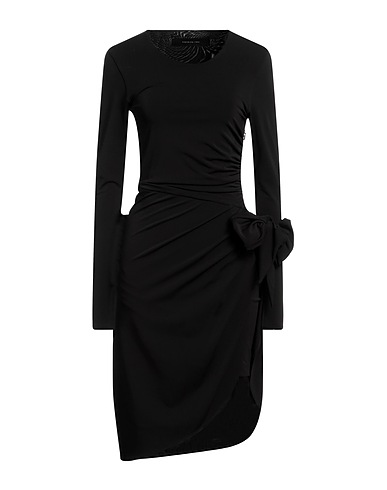 FEDERICA TOSI Vestito midi Nero 76% Acetato, 19% Poliammide, 5% Elastan