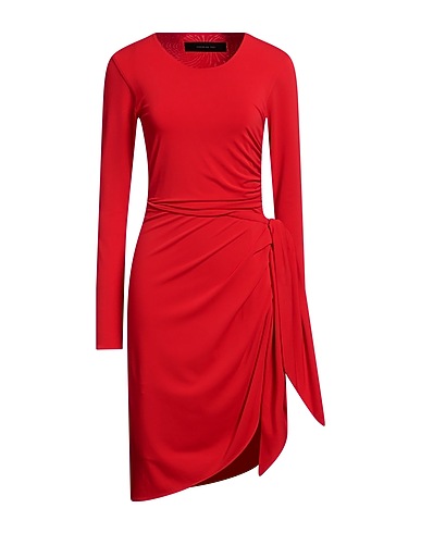 FEDERICA TOSI Vestito midi Rosso 76% Acetato, 19% Poliammide, 5% Elastan