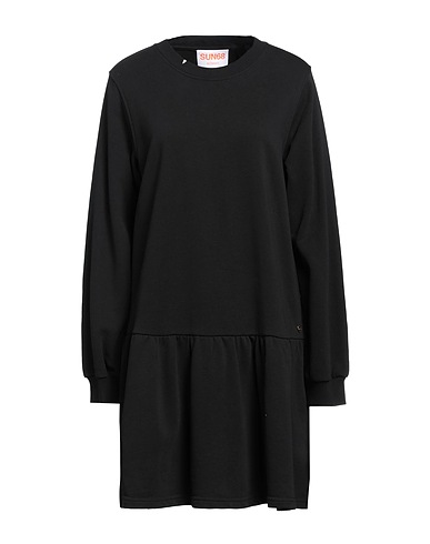 SUN 68 Short dress Black 87% Cotton, 13% Polyester