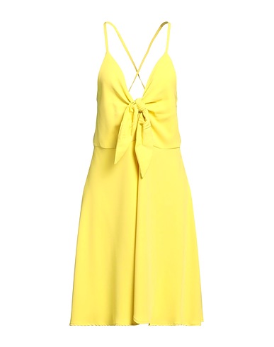 FLY GIRL Midi dress Yellow 95% Polyester, 5% Elastane