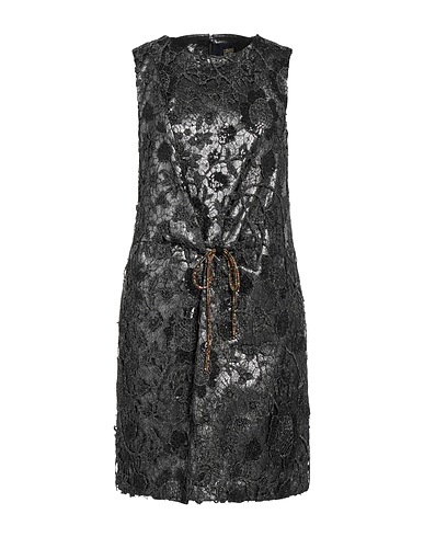 CAVALLI CLASS Vestito corto Argento 53% Poliestere, 30% Cotone, 12% Acrilico, 5% Altre Fibre