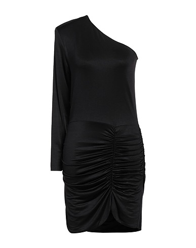 MVP WARDROBE One-shoulder dress Black 92% Acetate, 8% Elastane