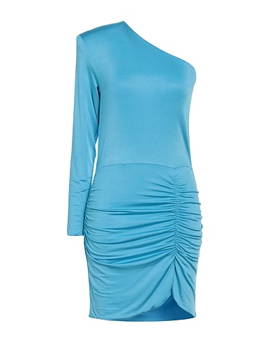 MVP WARDROBE One-shoulder dress Azure 92% Acetate, 8% Elastane