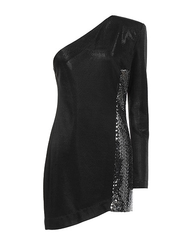 NERVI One-shoulder dress Black 95% Polyester, 5% Elastane