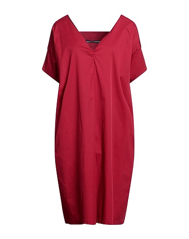 ALESSIO BARDELLE Midi dress Brick red 66% Cotton, 31% Nylon, 3% Elastane