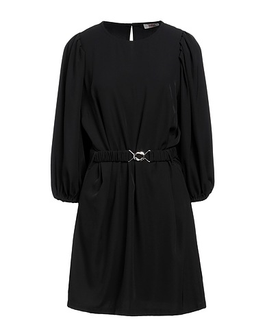 KONTATTO Short dress Black 95% Polyester, 5% Elastane