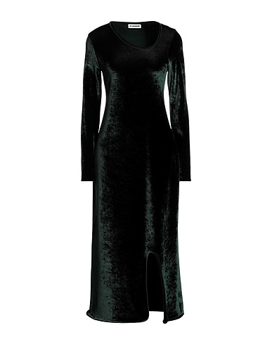 JIL SANDER Midi dress Dark green 45% Viscose, 42% Virgin Wool, 12% Polyamide, 1% Elastane