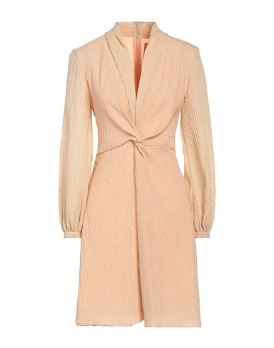 SUPER BLOND Short dress Beige 64% Cotton, 36% Silk