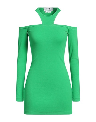 MSGM Kurzes Kleid Grün 95% Baumwolle, 5% Elastan