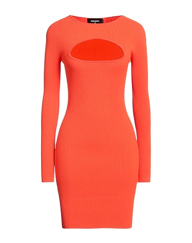 DSQUARED2 Sheath dress Orange 83% Viscose, 17% Polyester