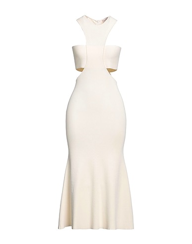 MCQUEEN Vestito midi Panna 73% Viscosa, 13% Poliestere, 12% Poliammide, 2% Elastan