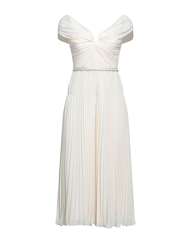 SELF-PORTRAIT Midi dress Cream 100% Polyester