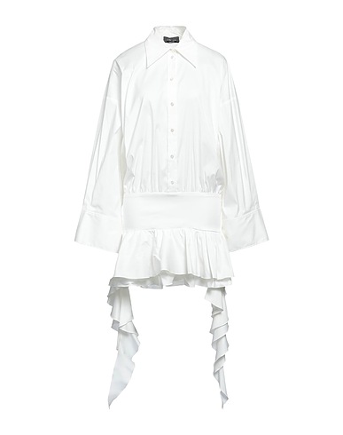 BLUMARINE Shirt dress White 77% Cotton, 18% Polyamide, 5% Elastane