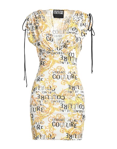 VERSACE JEANS COUTURE Sheath dress White 96% Polyester, 4% Elastane