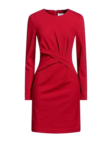SILVIAN HEACH Short dress Brick red 64% Viscose, 31% Polyamide, 5% Elastane