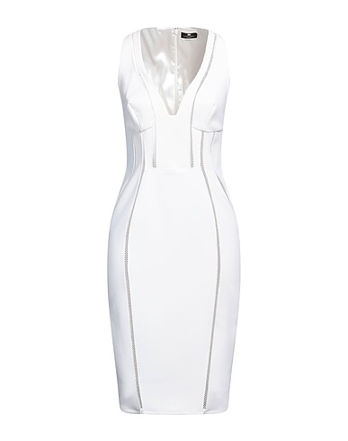 ELISABETTA FRANCHI DRESSES White 96% Polyester, 4% Elastane