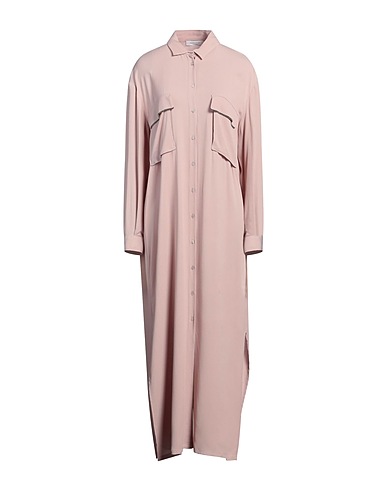FABIANA FILIPPI Long dress Light brown 57% Acetate, 43% Silk