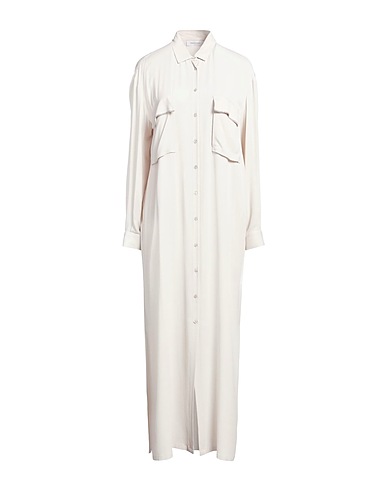 FABIANA FILIPPI Long dress Light grey 57% Acetate, 43% Silk