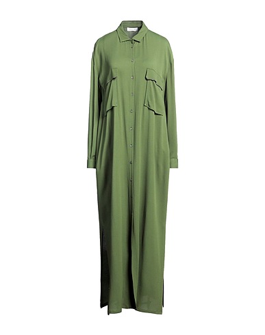 FABIANA FILIPPI Long dress Military green 57% Acetate, 43% Silk