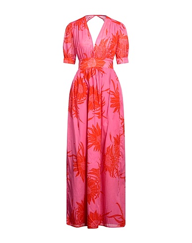 PINKO Langes Kleid Fuchsia 100% Baumwolle