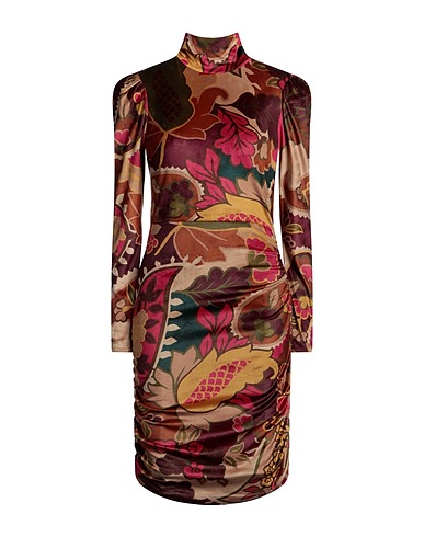 KATE BY LALTRAMODA Vestito midi Cammello 95% Poliestere, 5% Elastan