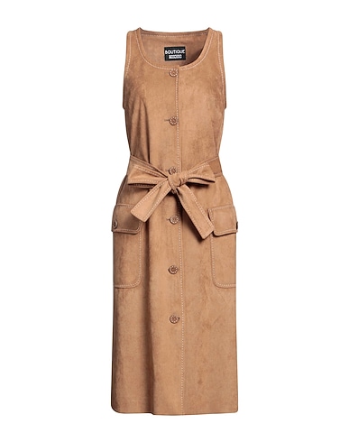 BOUTIQUE MOSCHINO Midi dress Camel 90% Polyester, 10% Rubber